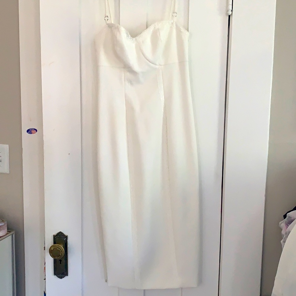 Likely white dress with lace trimming size 4